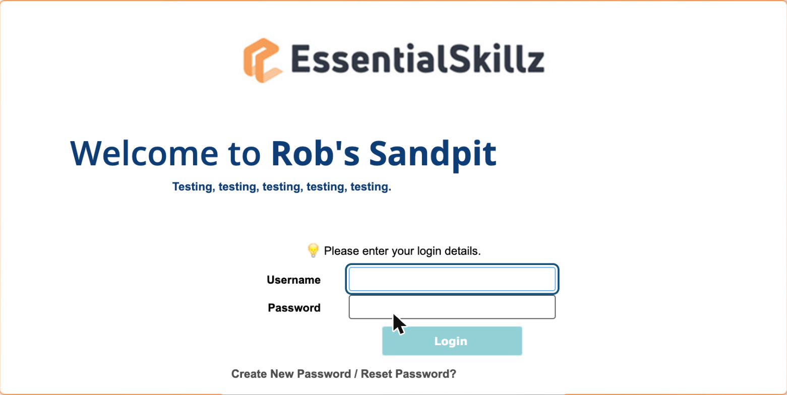 The WorkWize login page