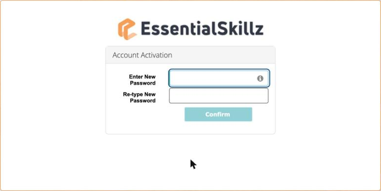 The WorkWize Account Activation screen